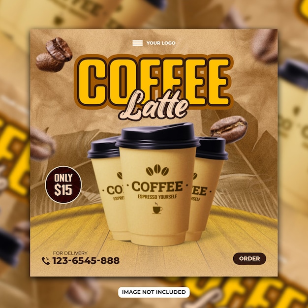 Coffee shop social media design template