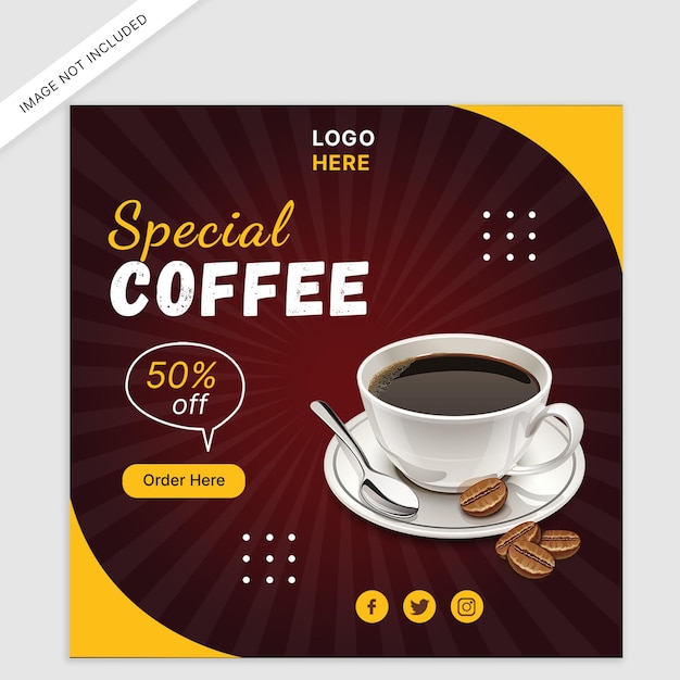 Coffee shop social media post template