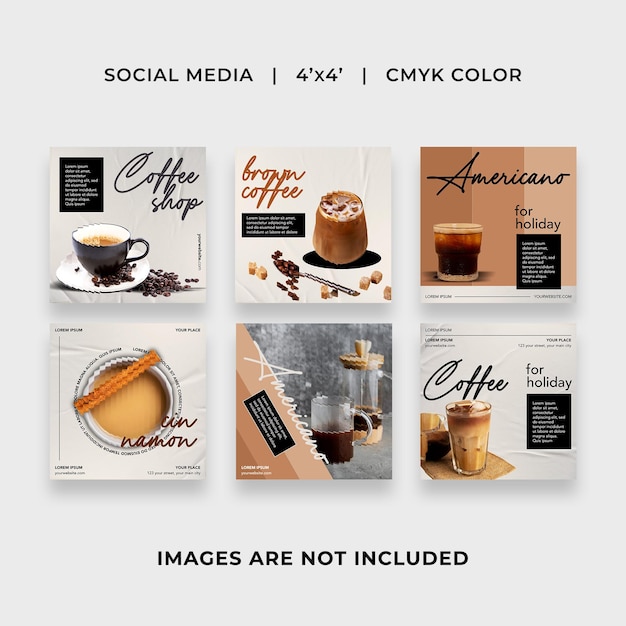 PSD coffee shop social media post templates