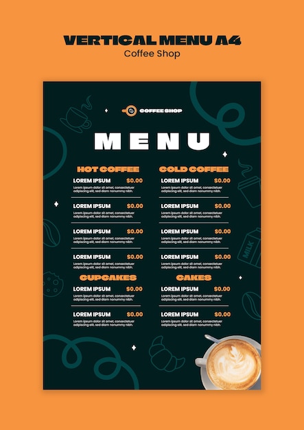 PSD coffee shop template design