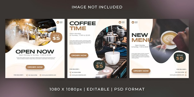 Coffee social media post or banner template