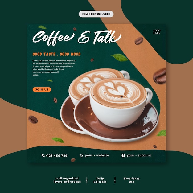 coffee social media post template