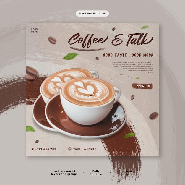 coffee social media post template