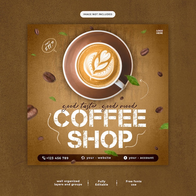 coffee social media post template