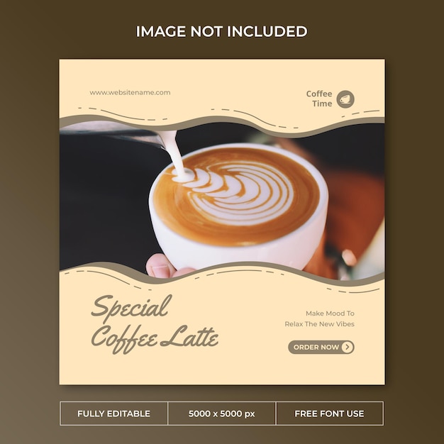 Coffee time instagram post social media template