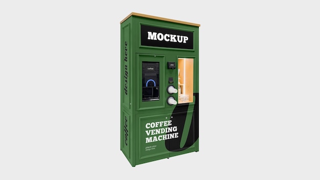 Coffee vending machine mockup psd template