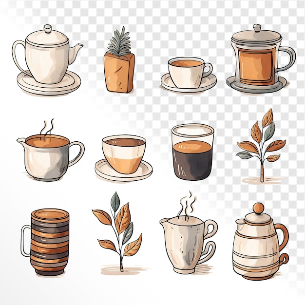 Coffee watercolor simple icon white background