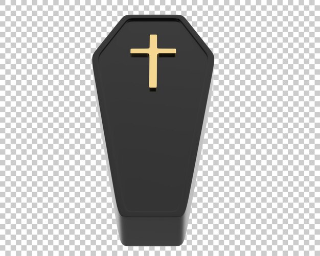 PSD coffin on transparent background 3d rendering illustration