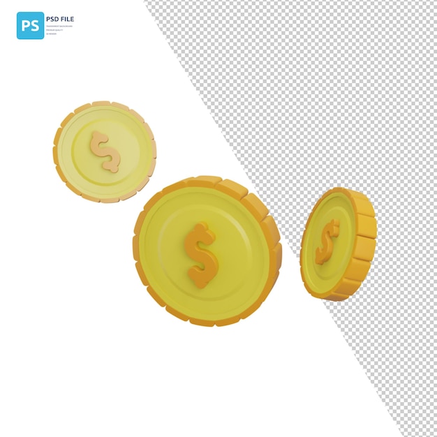 Coin In 3D Illustration Design Assets