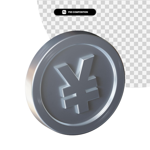 Coin 3d rendering isolated