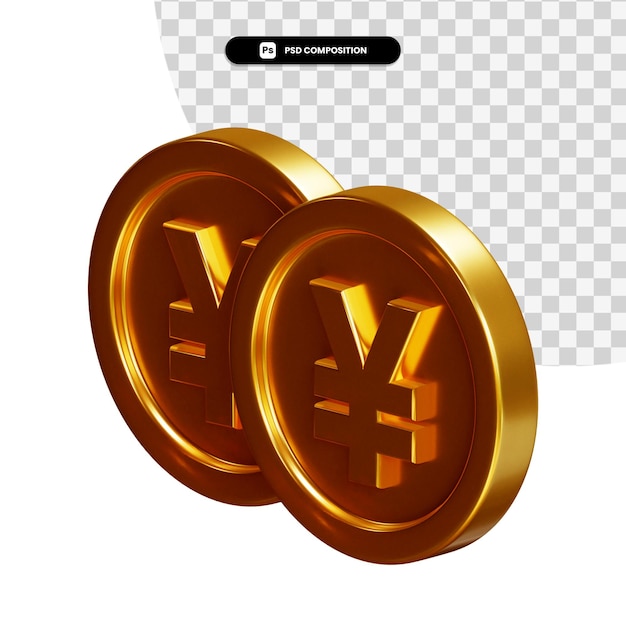 Coin 3d rendering isolated