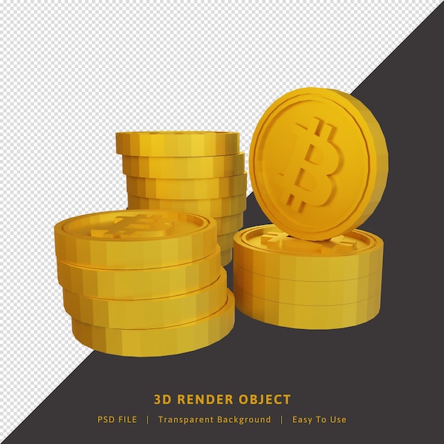 Coin bitcoin cryptocurrency 3d rendering