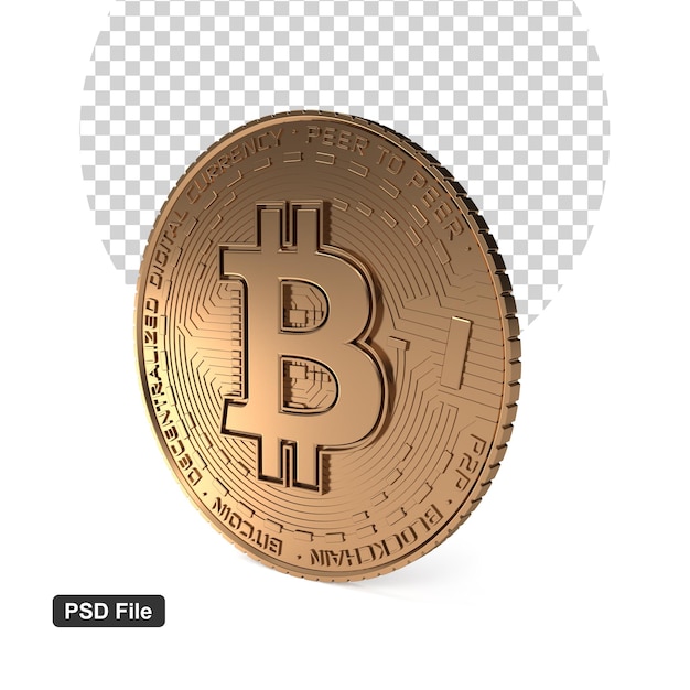 coin bitcoin isolated on transparent background