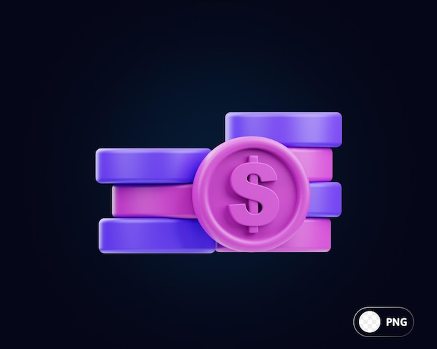 Coin Stacks 3D Illustration