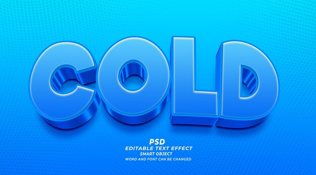 PSD cold 3d editable text effect photoshop template