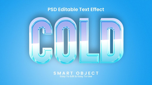 Cold 3d editable text effect Premium Psd