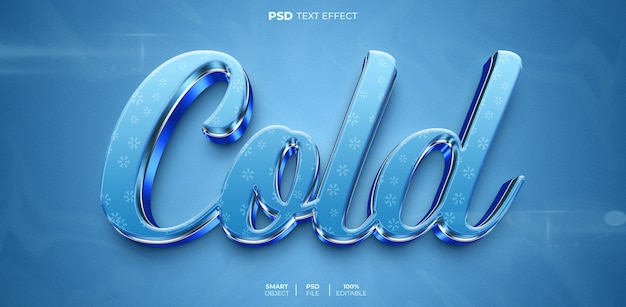 Cold 3D editable text effect