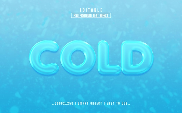 Cold 3D style PSD text effect template