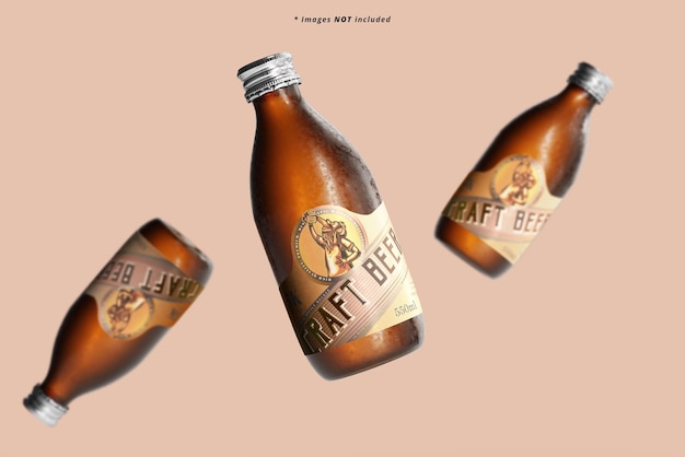 Cold Beer Bottle Mockup