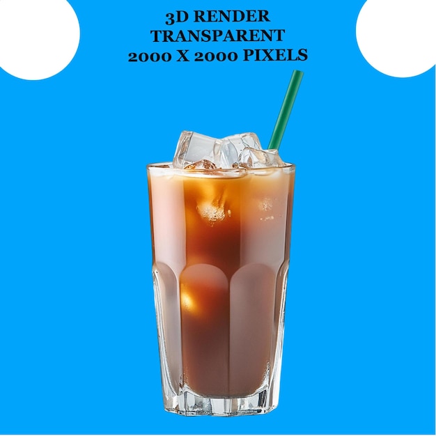 Cold Coffee With White Transparent Background