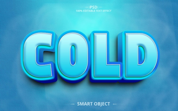 Cold Creative best text effect design PSD file