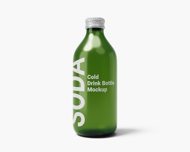 cold drink glass bottle mockup