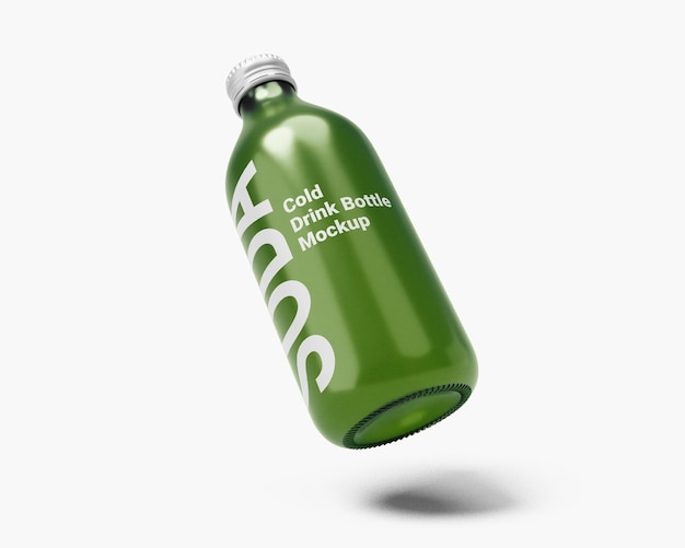 cold drink glass bottle mockup