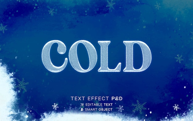 Cold text effect design