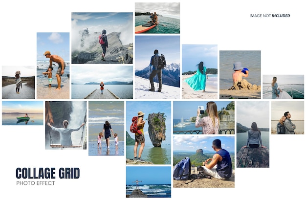 Collage Grid and Photo Collage Effect Mockup