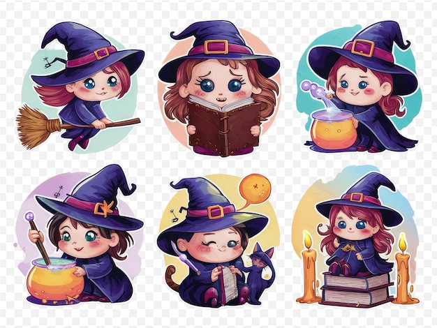 a collage of pictures of a girl and a witch with a broom and a book called witch