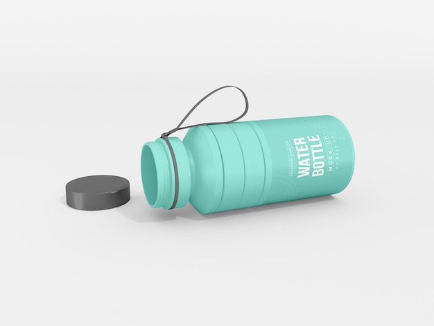 PSD collapsible silicone water bottle branding mockup