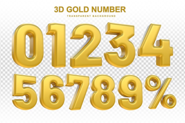 Collection of 3d golden numbers