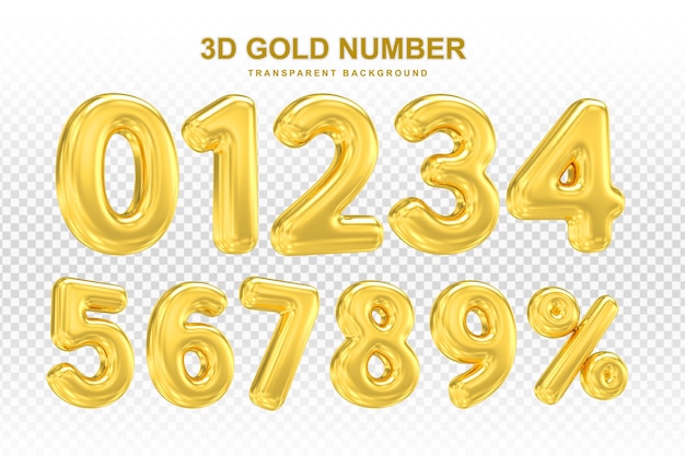 Collection of 3d golden numbers