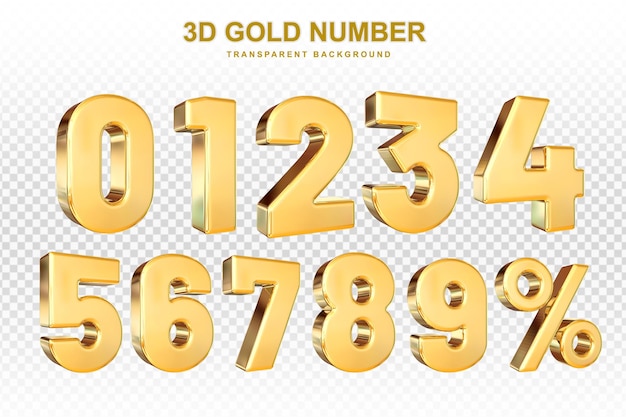 Collection of 3d golden numbers