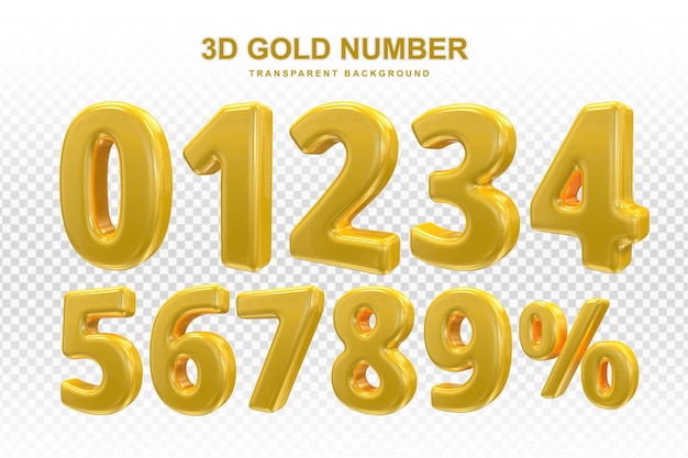 Collection of 3d golden numbers