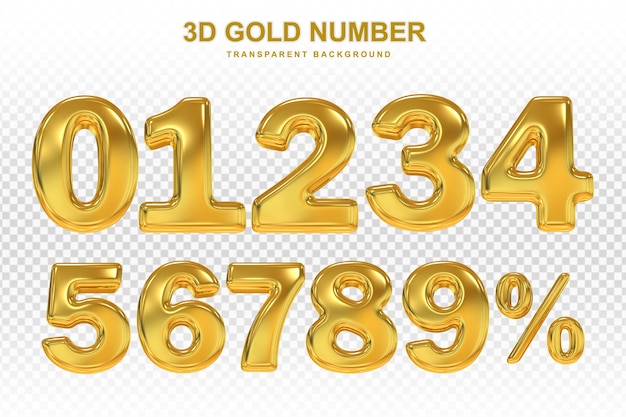 Collection of 3d golden numbers