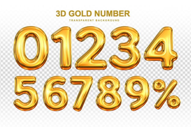 Collection of 3d golden numbers