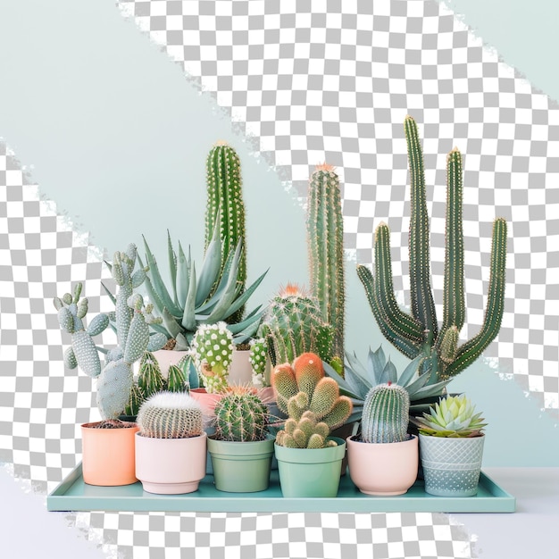 a collection of cactus and cactus are displayed on a shelf