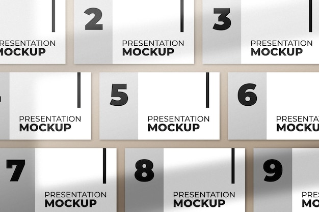 Collection of cards for business presentation mockup