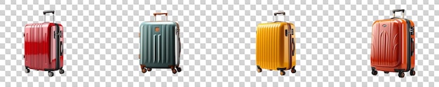 PSD collection of carry luggage isolated on transparent background