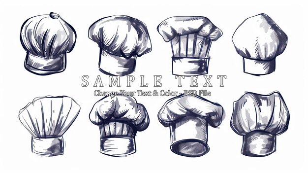 PSD collection of chef hats