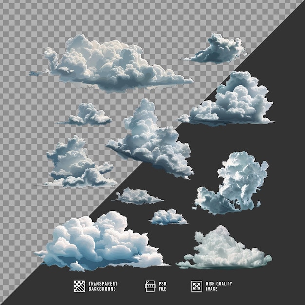 collection of cloud images without background HD quality