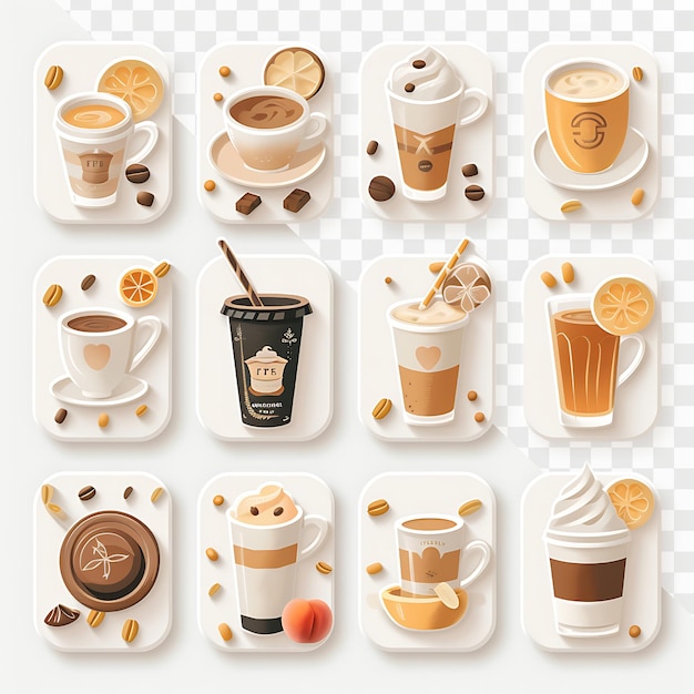 PSD a collection of coffee cups coffee and espresso coffee