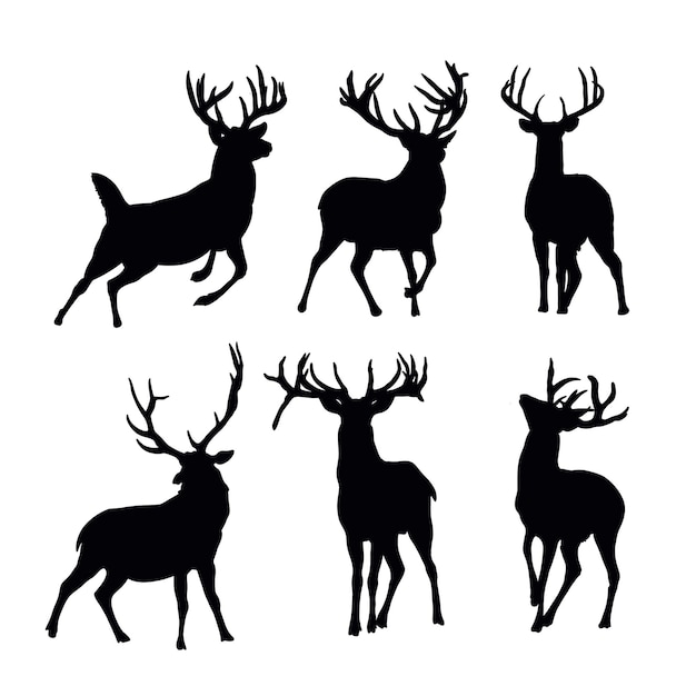 PSD collection of deer silhouettes