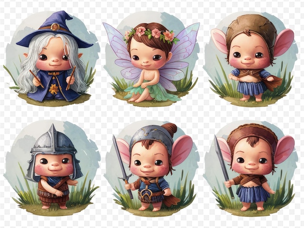 a collection of different characters including fairy and fairy