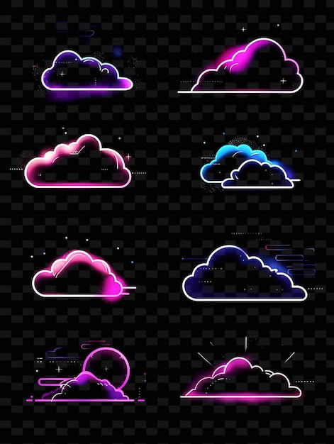 a collection of different images of clouds and the sky