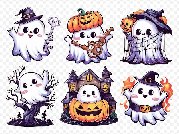 PSD a collection of halloween icons including ghost ghost witch and ghost