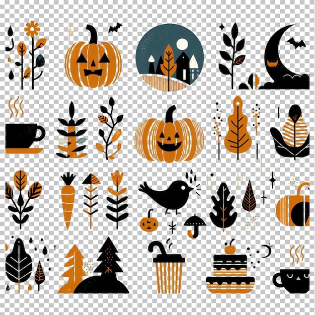 PSD a collection of halloween icons including pumpkins pumpkins and pumpkins