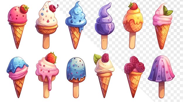 PSD a collection of ice cream cones