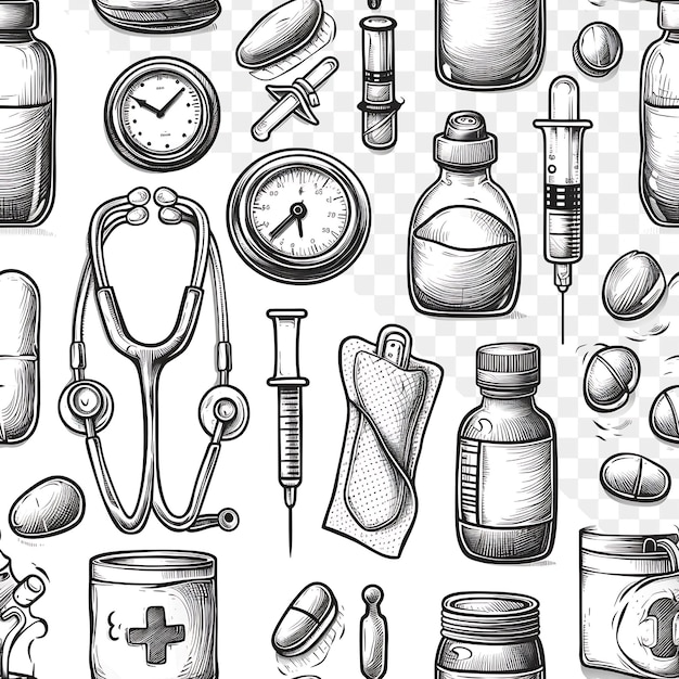 PSD a collection of illustrations including medicine medicine medicine and medicine